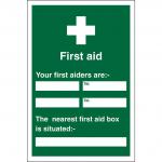 SECO Safe Procedure Safety Sign First Aiders Semi Rigid Plastic 200 x 300mm - KS008SRP200X300 28944SS