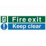 SECO Safe Procedure Safety Sign Fire Exit Keep Clear Semi Rigid Plastic 450 x 150mm - SP126SRP450X150 28951SS