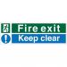 Seco Safe Procedure Safety Sign Fire Exit Keep Clear Semi Rigid Plastic 450 x 150mm - SP126SRP450X150 28951SS