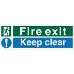 SECO Safe Procedure Safety Sign Fire Exit Keep Clear Semi Rigid Plastic 450 x 150mm - SP126SRP450X150 28951SS