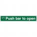 Seco Safe Procedure Safety Sign Push Bar To Open Self Adhesive Vinyl 300 x 50mm - SP127SAV300X50 28958SS