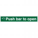 SECO Safe Procedure Safety Sign Push Bar To Open Self Adhesive Vinyl 300 x 50mm - SP127SAV300X50 28958SS