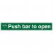 SECO Safe Procedure Safety Sign Push Bar To Open Self Adhesive Vinyl 300 x 50mm - SP127SAV300X50 28958SS