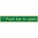 SECO Photoluminescent Safe Procedure Safety Sign Push Bar To Open Glow In The Dark 300 x 50mm - SP127PLV300X50 28965SS