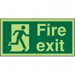 SECO Photoluminescent Safe Procedure Safety Sign Fire Exit Man Running Right Glow In The Dark 200 x 100mm - SP318PLV200X100 28986SS