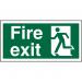 Seco Safe Procedure Safety Sign Fire Exit Man Running Left Self Adhesive Vinyl 200 x 100mm - SP319SAV200X100 28993SS