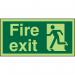 SECO Photoluminescent Safe Procedure Safety Sign Fire Exit Man Running Left Glow In The Dark 200 x 100mm - SP319PLV200X100 29007SS