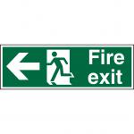 SECO Safe Procedure Safety Sign Fire Exit Man Running and Arrow Pointing Left Semi Rigid Plastic 450 x 150mm - SP120SRP450X150 29014SS