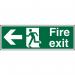 SECO Safe Procedure Safety Sign Fire Exit Man Running and Arrow Pointing Left Semi Rigid Plastic 450 x 150mm - SP120SRP450X150 29014SS