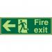 SECO Photoluminescent Safe Procedure Safety Sign Fire Exit Man Running and Arrow Pointing Left Glow In The Dark 450 x 150mm - SP120PLV450X150 29021SS