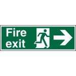 Seco Safe Procedure Safety Sign Fire Exit Man Running and Arrow Pointing Right Semi Rigid Plastic 450 x 150mm - SP121SRP450X150 29028SS