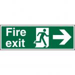 SECO Safe Procedure Safety Sign Fire Exit Man Running and Arrow Pointing Right Semi Rigid Plastic 450 x 150mm - SP121SRP450X150 29028SS