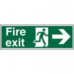 SECO Safe Procedure Safety Sign Fire Exit Man Running and Arrow Pointing Right Semi Rigid Plastic 450 x 150mm - SP121SRP450X150 29028SS