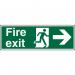 SECO Safe Procedure Safety Sign Fire Exit Man Running and Arrow Pointing Right Semi Rigid Plastic 450 x 150mm - SP121SRP450X150 29028SS