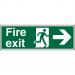 Seco Photoluminescent Safe Procedure Safety Sign Fire Exit Man Running and Arrow Pointing Right Glow In The Dark 450 x 150mm - SP121PLV450X150 29035SS