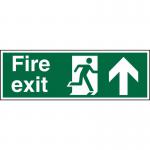 SECO Safe Prodecure Safety Sign Fire Exit Man Running Right and Arrow Pointing Up Semi Rigid Plastic 450 x 150mm - SP129SRP450X150 29056SS