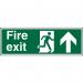 SECO Safe Prodecure Safety Sign Fire Exit Man Running Right and Arrow Pointing Up Semi Rigid Plastic 450 x 150mm - SP129SRP450X150 29056SS