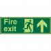 SECO Photoluminescent Safe Prodecure Safety Sign Fire Exit Man Running Right and Arrow Pointing Up Glow In The Dark 450 x 150mm - SP129PLV450X150 29063SS