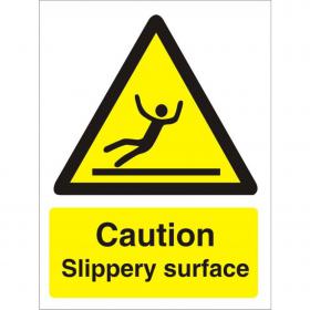 SECO Warning Safety Sign Caution Slippery Surface Semi Rigid Plastic 150 x 200mm - W134SRP150X200 29070SS