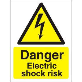 Seco Warning Safety Sign Danger Electric Shock Risk Self Adhesive Vinyl 150 x 200mm - W0258SAV150X200 29098SS