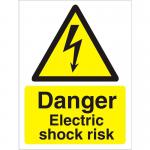 SECO Warning Safety Sign Danger Electric Shock Risk Semi Rigid Plastic 150 x 200mm - W0258SRP150X200 29105SS