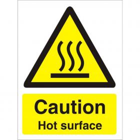 SECO Warning Safety Sign Caution Hot Surface Self Adhesive Vinyl 50 x 75mm (Pack 5) - W0187SAV50X75 P5 29126SS