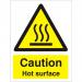 SECO Warning Safety Sign Caution Hot Surface Self Adhesive Vinyl 50 x 75mm (Pack 5) - W0187SAV50X75 P5 29126SS