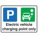 Seco Safety Sign Electric Vehicle Charging Point Only Correx Sign 300 x 200mm - ECP CX300X200 29147SS