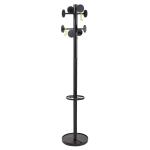 Alba Stan Coat Stand 8 Pegs and 2 Hooks 5Kg Weighted Base 48 x 355 x 1750mm Silver Grey/Black - PMSTAN3 M 29490AL