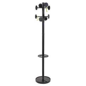 Image of Alba Stan Coat Stand 8 Pegs and 2 Hooks 5Kg Weighted Base 48 x 355 x
