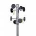 Alba Stan Coat Stand 8 Pegs and 2 Hooks 5Kg Weighted Base 48 x 355 x 1750mm Silver GreyBlack - PMSTAN3 M 29490AL