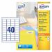 Avery Mini Multipurpose Labels 45.7 x 25.4 mm White (Pack 4000 Labels) - L7654-100 29539AV