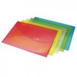 Rapesco Popper Wallet Polypropylene Foolscap Assorted Pastel Colours (Pack 5) - 0696 29555RA