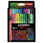 STABILO ARTY pointMax Nylon Fibre Tip Pen 0.8mm Line Assorted Colours (Wallet 24) - 48824-2-20 29770ST