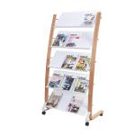 Alba Mobile Wooden Floor Stand 5 x 3 Compartments A4 Format Literature Display H1650 x W860 x D520mm Light Wood/White - DD5GMW BC 29777AL