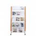 Alba Mobile Wooden Floor Stand 5 x 3 Compartments A4 Format Literature Display H1650 x W860 x D520mm Light WoodWhite - DD5GMW BC 29777AL