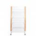 Alba Mobile Wooden Floor Stand 5 x 3 Compartments A4 Format Literature Display H1650 x W860 x D520mm Light WoodWhite - DD5GMW BC 29777AL