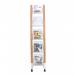 Alba Mobile Wooden Floor Stand 5 Shelves A4 Format Literature Display H1650 x W360 x D520mm Light WoodWhite - DD5PMW BC 29784AL