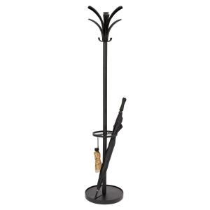 Image of Alba Biro Coat Stand 6 Coat Hooks and 3 Accessory Hooks Black - PMBRIO