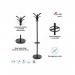 Alba Brio Coat Stand 6 Coat Hooks and 3 Accessory Hooks Black - PMBRIO N 29805AL