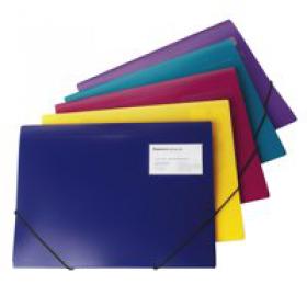 Rapesco Folio Wallet Polypropylene A4+ 3 Flap Elasticated Assorted Colours (Pack 5) - 0720 29828RA