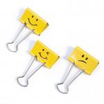 Rapesco Foldback Clip 32mm Assorted Emojis Yellow (Pack 20) - 1354 30094RA