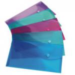 Rapesco Popper Wallet Polypropylene DL Bright Transparent Assorted (Pack 5) - 0690 30101RA