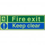 SECO Photoluminescent Safe Procedure Safety Sign Fire Exit Keep Clear Glow In The Dark 450 x 150mm - SP126PLV450X150 30106SS