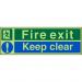 Seco Photoluminescent Safe Procedure Safety Sign Fire Exit Keep Clear Glow In The Dark 450 x 150mm - SP126PLV450X150 30106SS