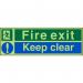 SECO Photoluminescent Safe Procedure Safety Sign Fire Exit Keep Clear Glow In The Dark 450 x 150mm - SP126PLV450X150 30106SS