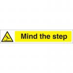 SECO Warning Safety Sign Mind The Step Semi Rigid Plastic 300 x 50mm - W0185SRP300X50 30120SS