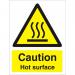 Seco Warning Safety Sign Caution Hot Surface Semi Rigid Plastic 50 x 75mm (Pack 5) - W0187SRP50X75 P5 30134SS