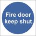 Seco Mandatory Safety Sign Fire Door Keep Shut Semi Rigid Plastic 100 x 100mm - M014SRP100X100 30155SS