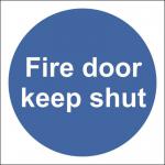 SECO Mandatory Safety Sign Fire Door Keep Shut Semi Rigid Plastic 100 x 100mm - M014SRP100X100 30155SS